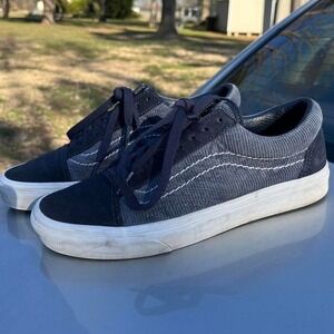 Corduroy blue bandana print old skool vans